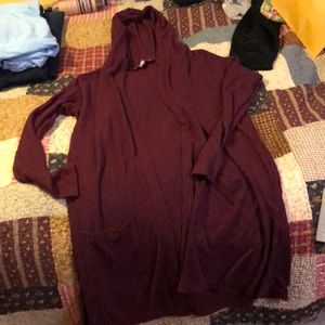 Ribbed burgundy American eagle Cardigan